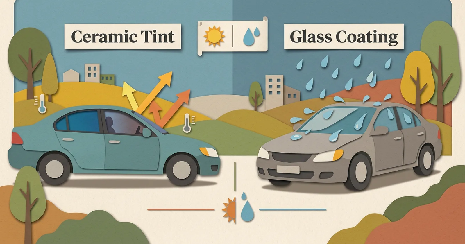 Illustration for Ceramic Tint vs Glass Coating