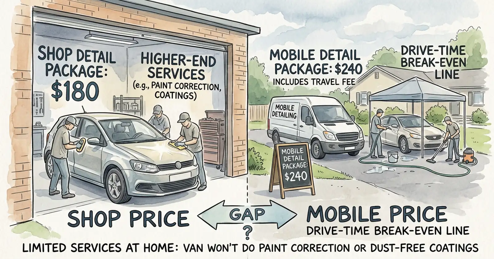 Illustration for A Driveway Detail Costs More Than the Same Job at a Shop