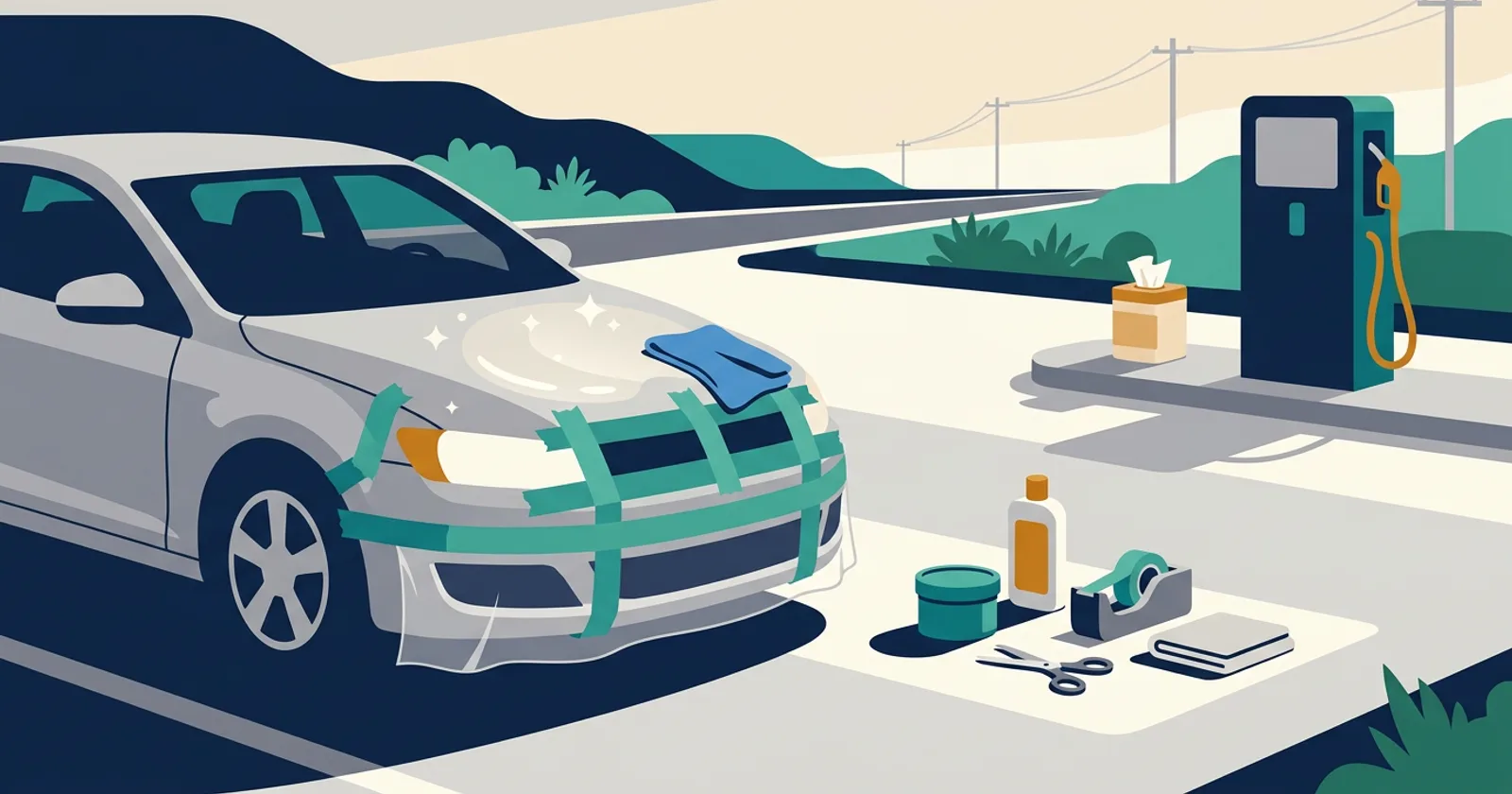 Illustration for Long Road Trip or Cross-Country Move