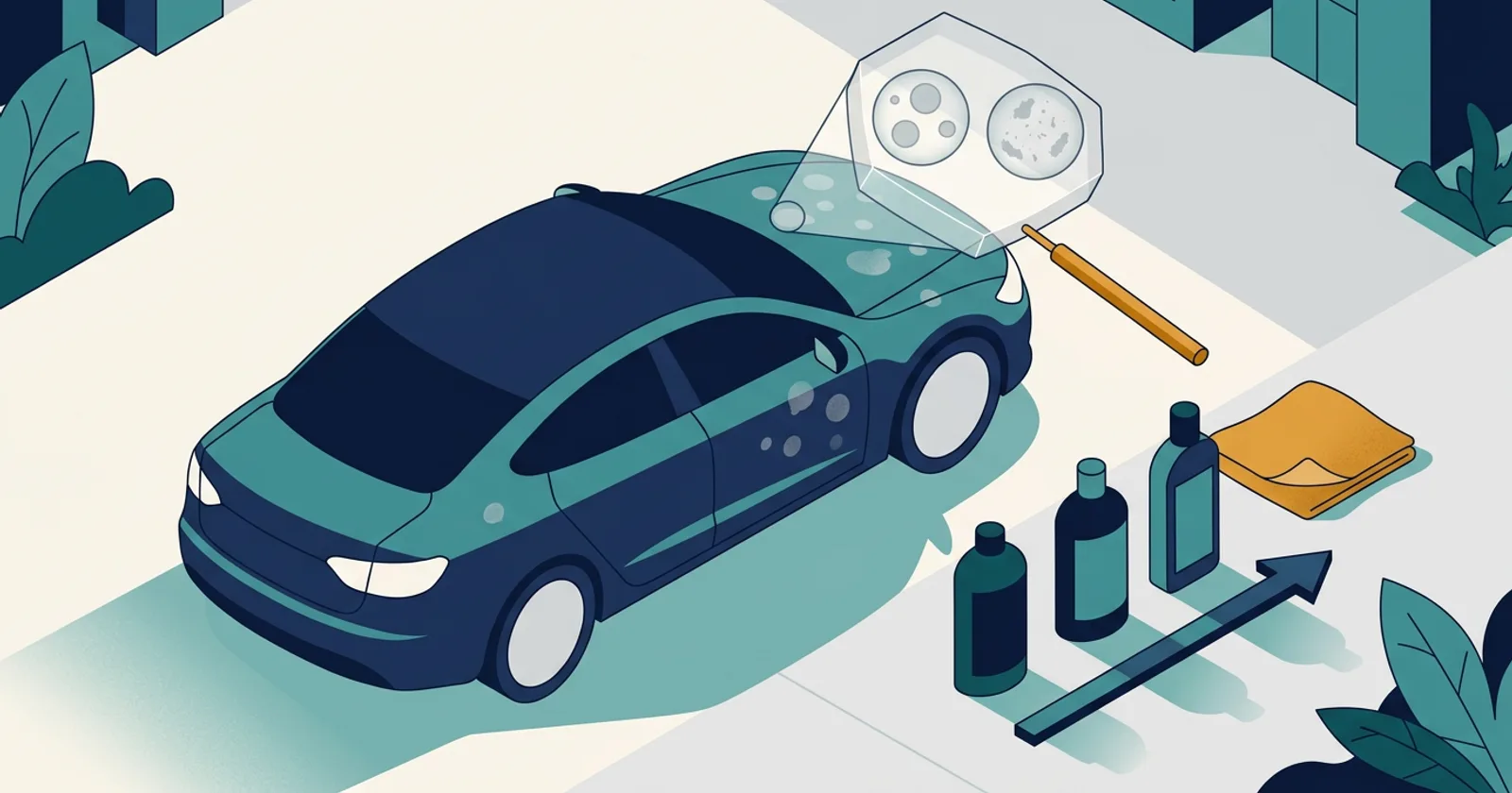 Illustration for Water Spots on a Ceramic-Coated Car